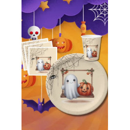 Niedlich Ghost Pumpkin-Halloween-Party Pappteller