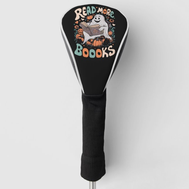 Niedlich Ghost Read More Books Lehrerin Halloween Golf Headcover (Vorderseite)