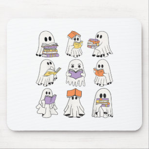 Niedlich Ghost Reading Books Funny Halloween Books Mousepad