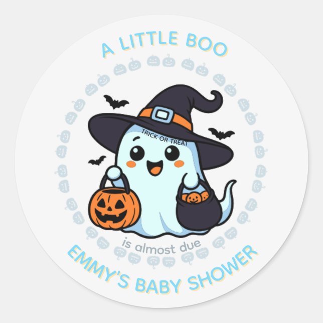 Niedlich Ghost Round Sticker Halloween Trick oder  (Vorderseite)