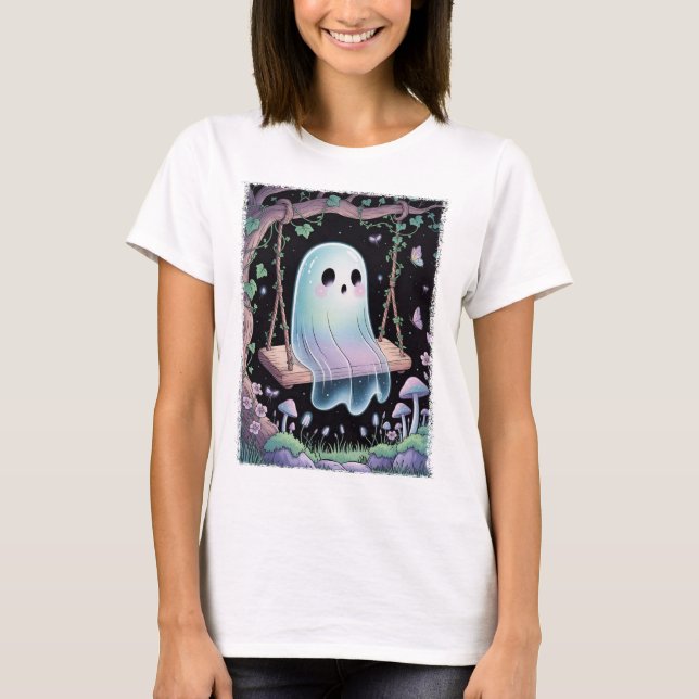 Niedlich Ghost Spooky Hallween T - Shirt (Vorderseite)