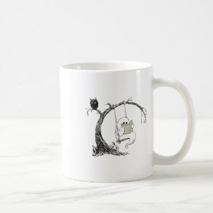Niedlich Ghost SwingReading Book Halloween Ghost C Kaffeetasse