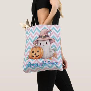 Niedlich Ghost und Jack-O' Lantern Happy Halloween Tasche
