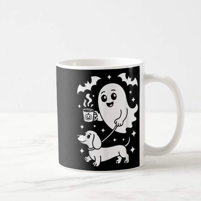 Niedlich Ghost Walking Hund Dackel Kaffeehaus Kaffeetasse (Rechts)