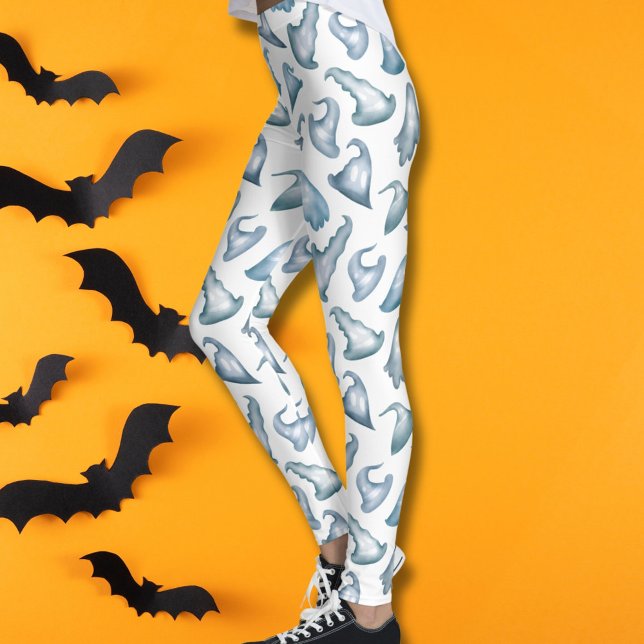 Niedlich Ghost Witch Hats Happy Halloween Leggings (Von Creator hochgeladen)