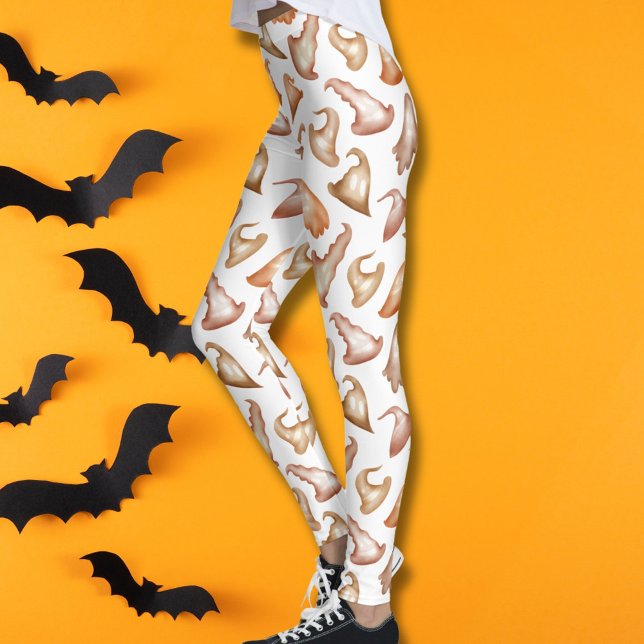 Niedlich Ghost Witch Hats Happy Halloween Leggings (Von Creator hochgeladen)