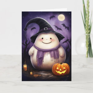 Niedlich Ghost Witch Illustration Halloween Karte