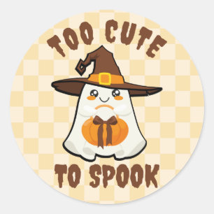 Niedlich Ghost zu Niedlich, um Cartoon Halloween S Runder Aufkleber