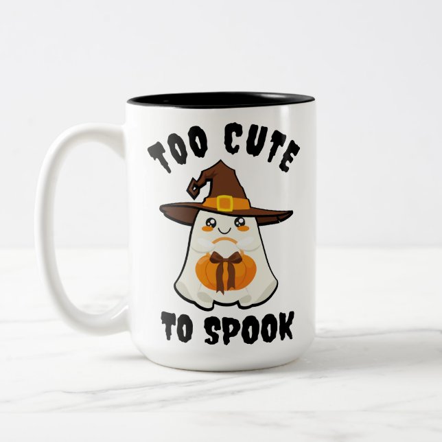 Niedlich Ghost zu Niedlich, um Cartoon Halloween S Zweifarbige Tasse (Links)