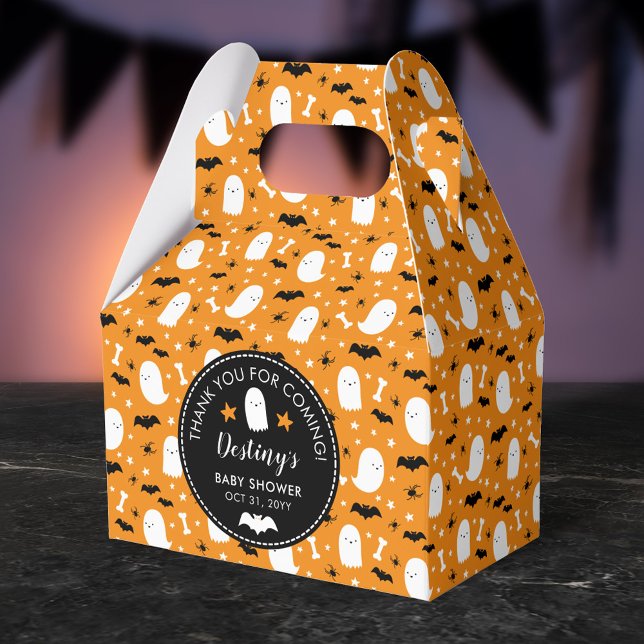 Niedlich Ghosts Bats Orange Babydusche Vielen Dank Geschenkschachtel (Von Creator hochgeladen)
