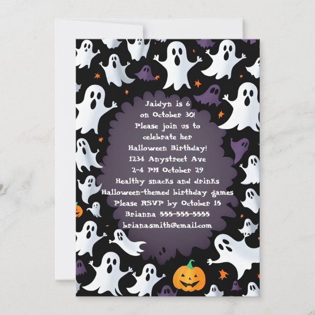 Niedlich Ghosts Halloween Einladung (Vorderseite)