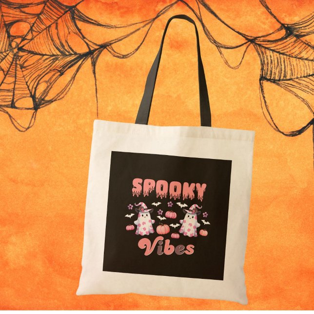 Niedlich Ghosts Retro Halloween Tragetasche (Von Creator hochgeladen)