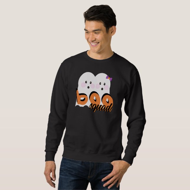Niedlich Ghoul Ghost Boo Squad Black Halloween Sweatshirt (Vorne ganz)