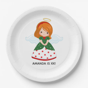 Niedlich Ginger Angel Weihnachtsfeier Pappteller
