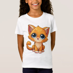 Niedlich Ginger Cat Kitten Girls T - Shirt