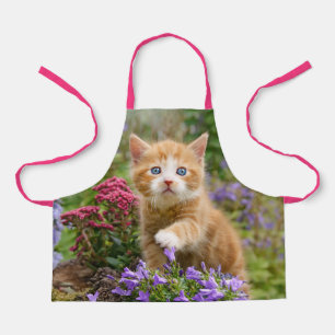 Niedlich Ginger Cat Kitten im Garden Foto Portrait Schürze