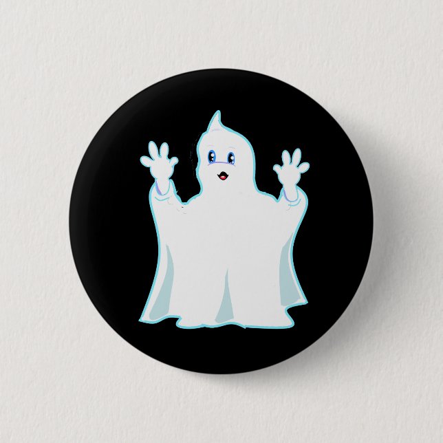 Niedlich Ginger Ghost Button (Vorderseite)