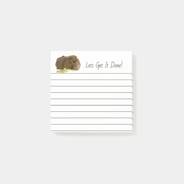 Niedlich Ginger Guinea Pig Pet Fotografie Liniert Post-it Klebezettel (Vorderseite)
