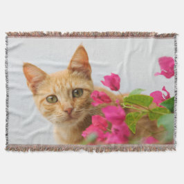 Niedlich Ginger Kitten beobachtet Sie Decke