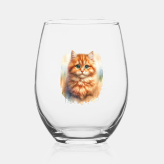Niedlich Ginger Tabby Cat Classic T - Shirt Weinglas Ohne Stiel