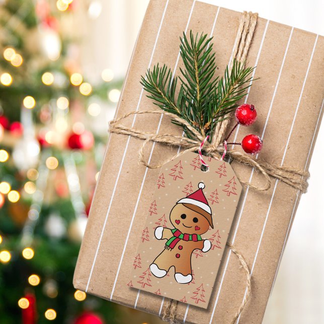Niedlich Gingerbread Boy Cartoon Holiday Cookie Geschenkanhänger (Von Creator hochgeladen)
