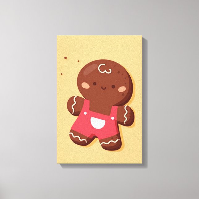 Niedlich Gingerbread Boy Leinwanddruck (Vorderseite)