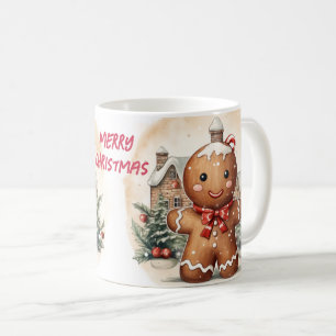 Niedlich Gingerbread Frohe Weihnachten Kaffeetasse