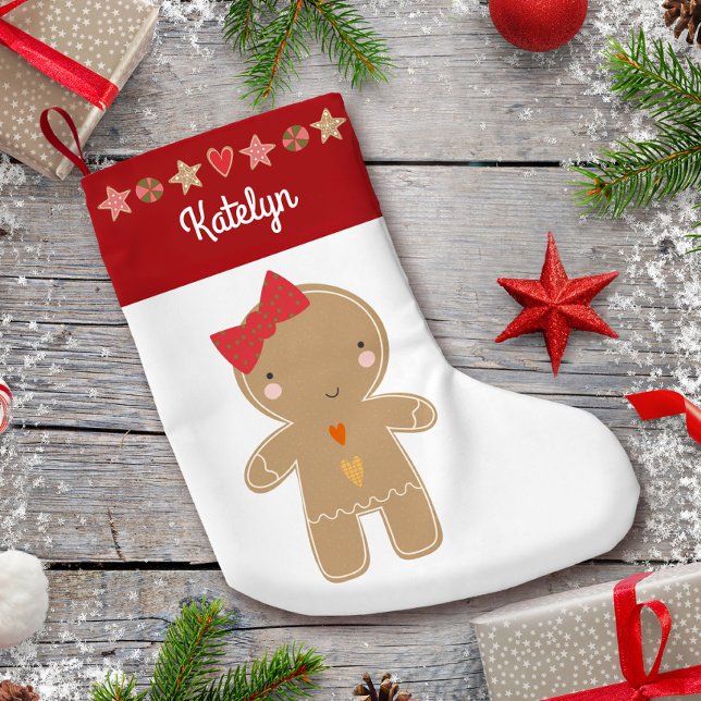 Niedlich Gingerbread Girl Holiday Cookie Border Na Kleiner Weihnachtsstrumpf (Von Creator hochgeladen)