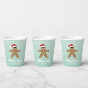 Niedlich Gingerbread Man Christmas Cookie Exchange Pappbecher