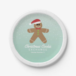 Niedlich Gingerbread Man Christmas Cookie Exchange Pappteller