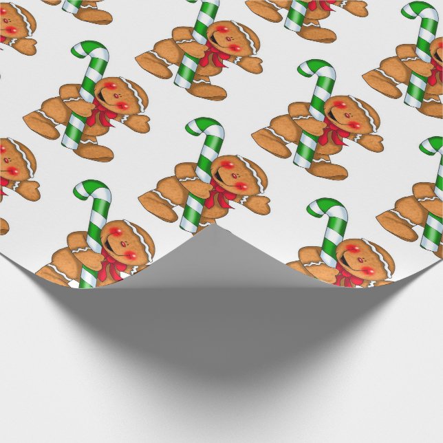 Niedlich Gingerbread Man Geschenkpapier (Ecke)