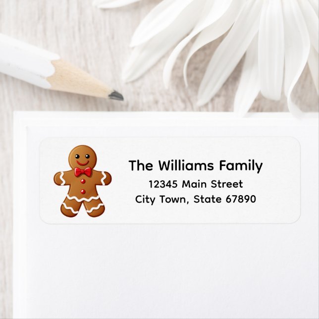 Niedlich Gingerbread Man Holiday Address (Insitu)