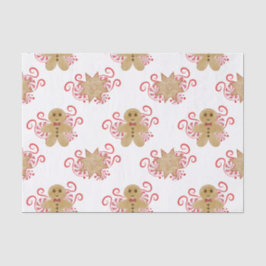 Niedlich Gingerbread Man & Peppermint Weihnachten Seidenpapier