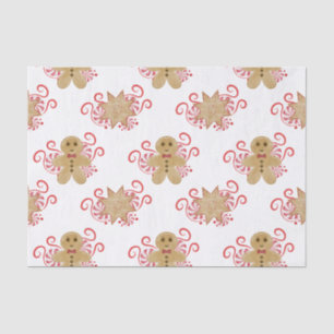 Niedlich Gingerbread Man & Peppermint Weihnachten Seidenpapier
