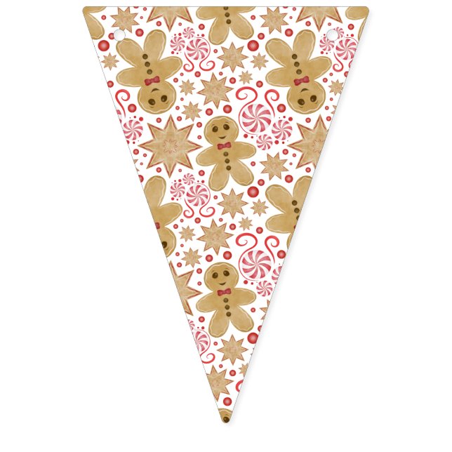 Niedlich Gingerbread Man & Peppermint Weihnachten Wimpelkette (Erste Fahne)