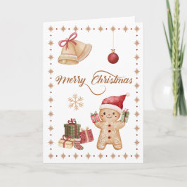 Niedlich Gingerbread Man Watercolor "Frohe Weihnac Karte
