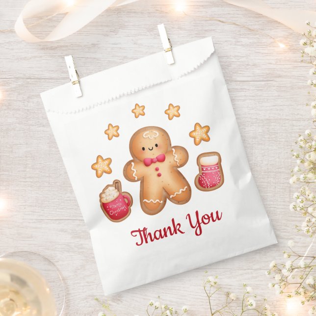 Niedlich Gingerbread Mann Frohe Weihnachten Vielen Geschenktütchen (Ausgeschnitten)