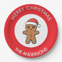 Niedlich Gingerbrei Man Custom Christmas Pappteller