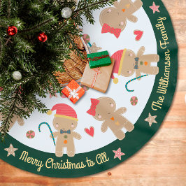 Niedlich Gingerbrei Man Holiday Rustic Custom Gree Polyester Weihnachtsbaumdecke