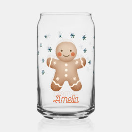 Niedlich Gingerbrei Man Snowflakes Name Weihnachte Dosenglas
