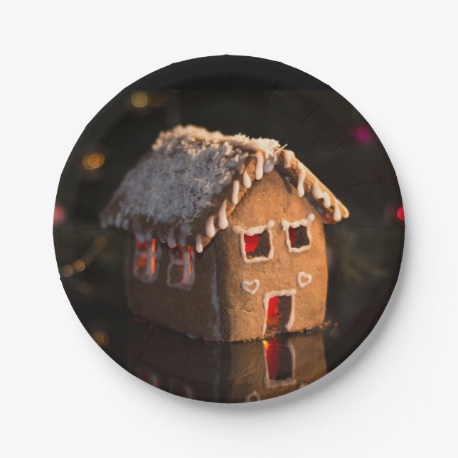 Niedlich Gingerbrei Weihnachten Pappteller (Vorderseite)