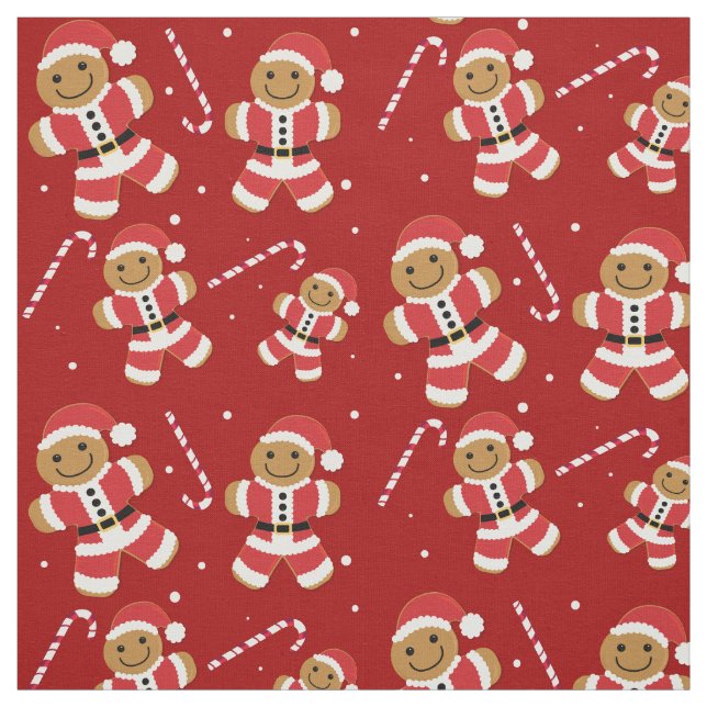 Niedlich Gingerbrei Weihnachten Stoff (Muster)