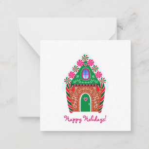 Niedlich Gingerbrett House Mini Weihnachten Mitteilungskarte