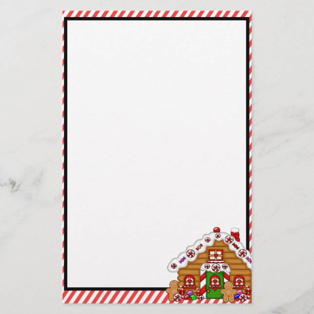 Niedlich Gingerbrot House Stationary Briefpapier (Vorderseite)