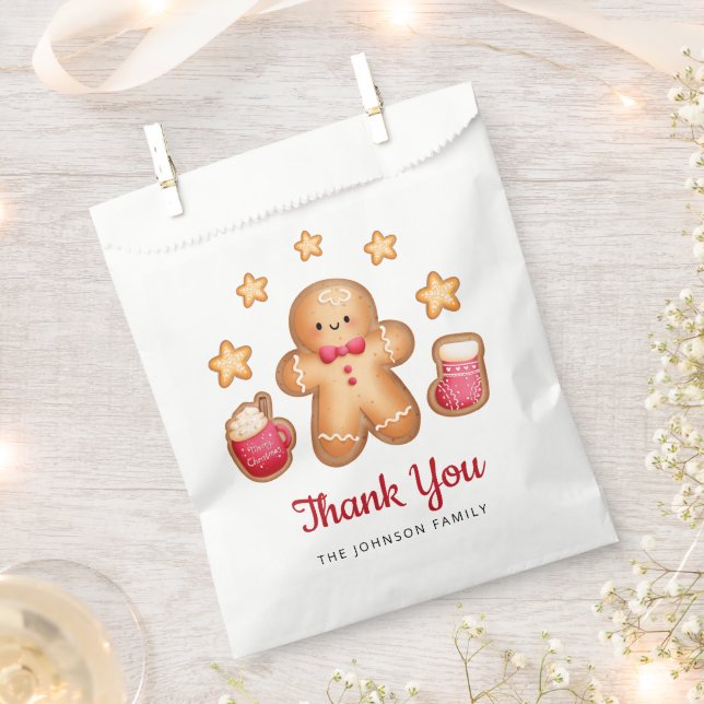 Niedlich Gingerbrot Mann Weihnachten Danke Geschenktütchen (Ausgeschnitten)