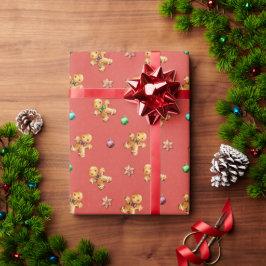 Niedlich Gingerbrot Mann Weihnachten Geschenkpapier