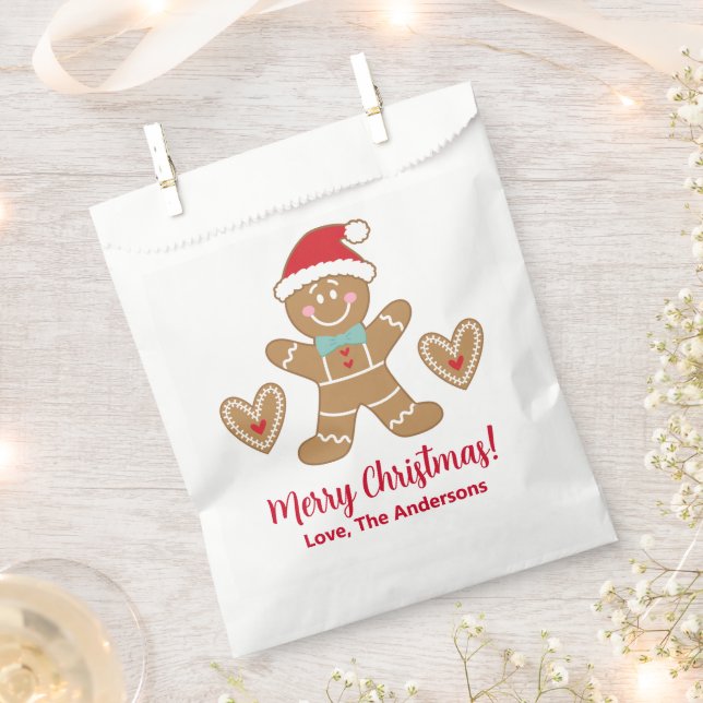 Niedlich Gingerbrot Mann Weihnachtsweihnachtsnacht Geschenktütchen (Ausgeschnitten)