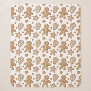 Niedlich Gingerbrot Weihnachtskeksmuster Sherpadecke