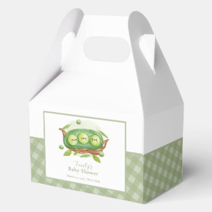Niedlich Gingham Greenery Sweet Pea in Pod Baby Du Geschenkschachtel