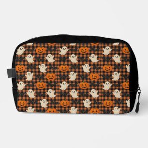 Niedlich, Gingham-halloween-Geist-Kürbisbäume Waschbeutel